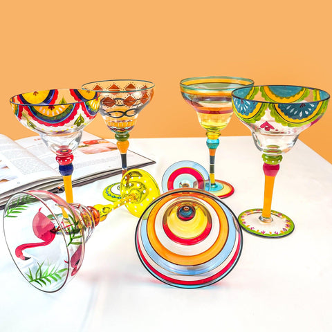 Sobremesa Hand-Blown Recycled Margarita Glasses (Set of 2), 3 Colors,  Recycled Glass on Food52